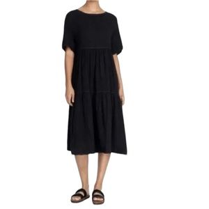 Johnny Was Black Midi Dress